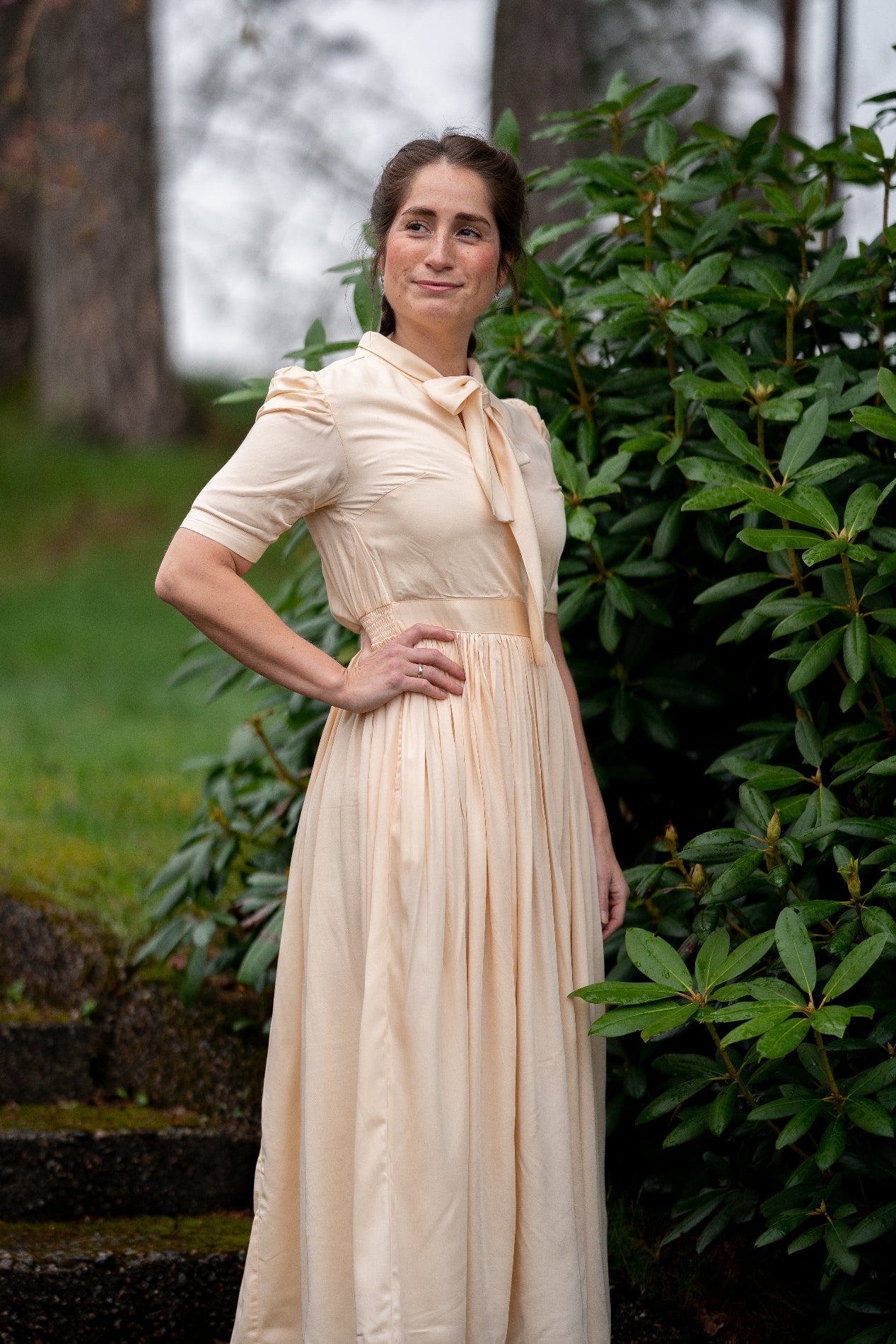 Dhalia pastellgul maxi kjole