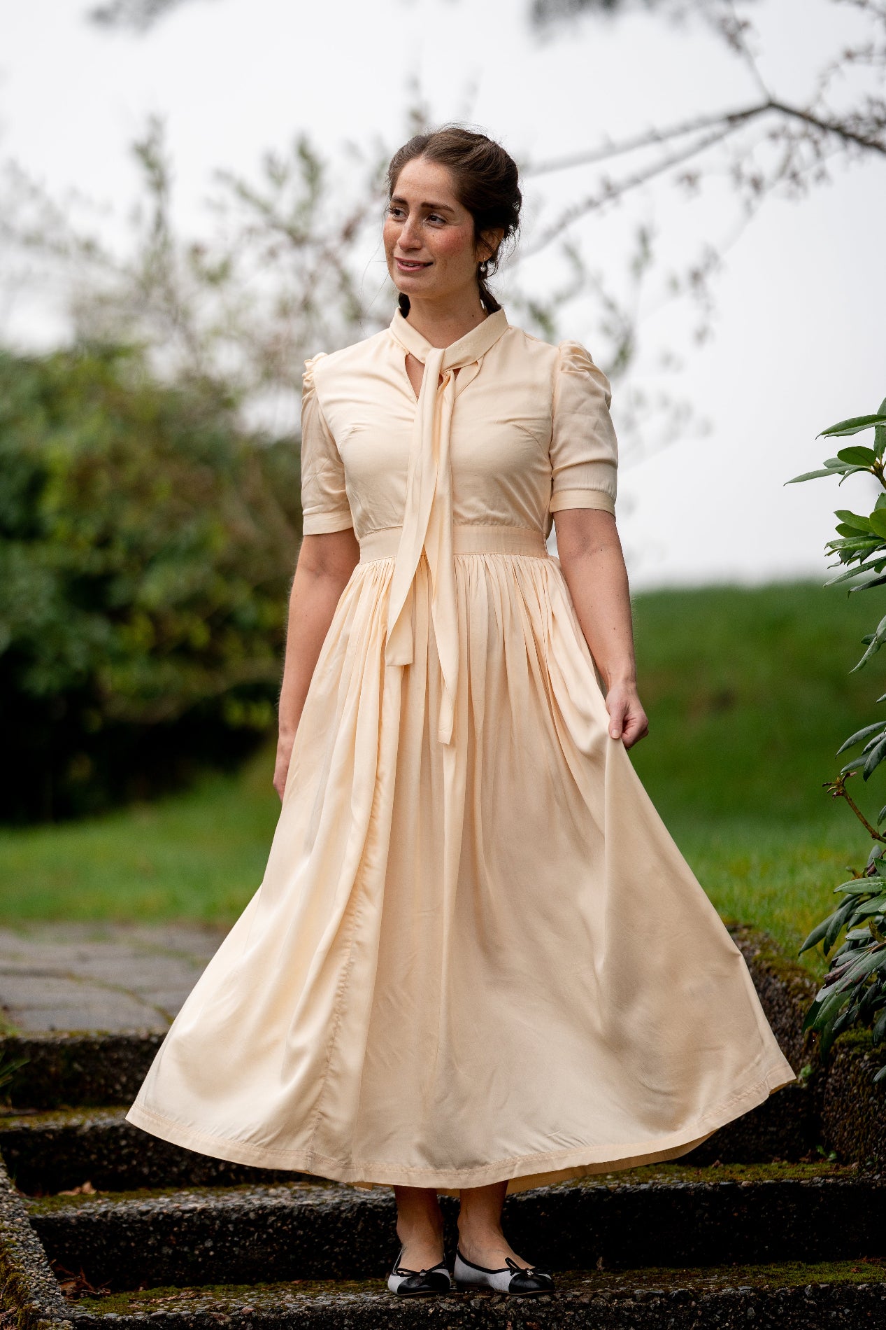Dhalia pastellgul maxi kjole